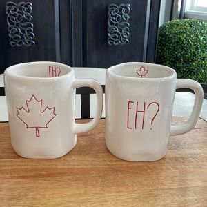 Rae Dunn Maple Leaf & EH? Mug Set 🇨🇦 NWT